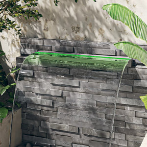 vidaXL Waterfall Feature with RGB LEDs Stainless Steel 108 cm