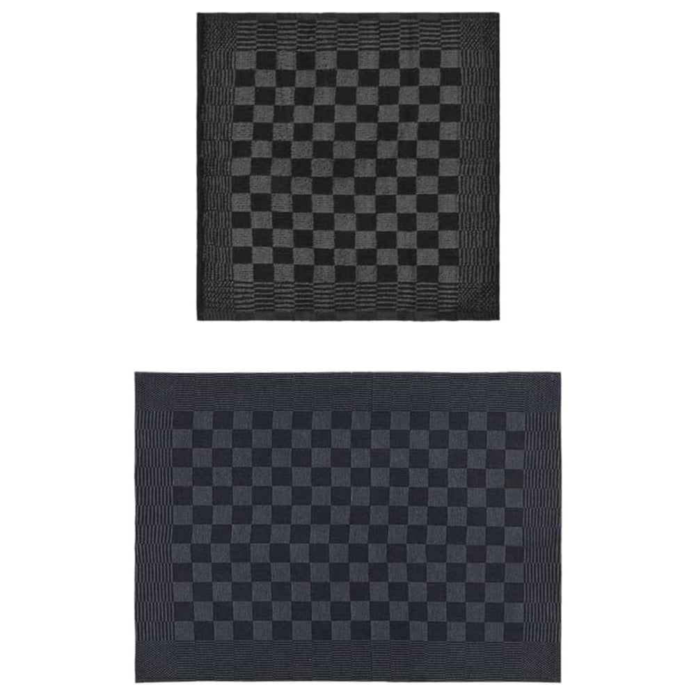 vidaXL 20-Piece Towel Set Black and Gray Cotton