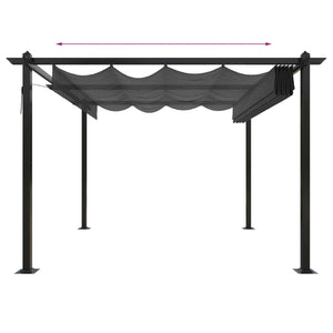 vidaXL Pergola with Retractable Roof 3x3 m Anthracite