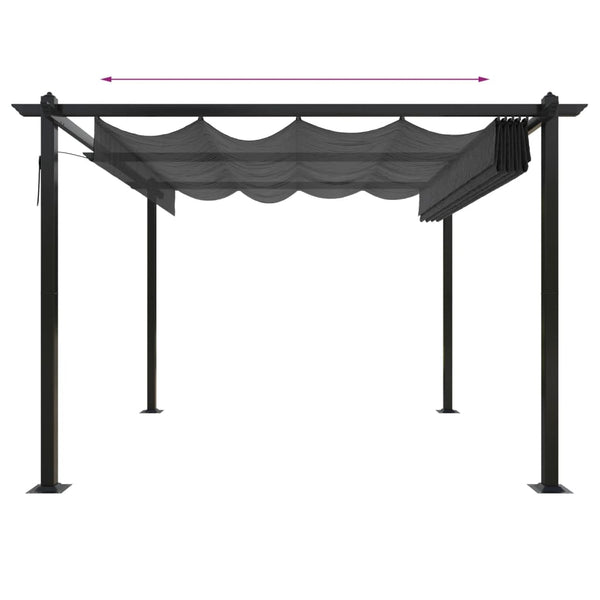 vidaXL Pergola with Retractable Roof 3x3 m Anthracite