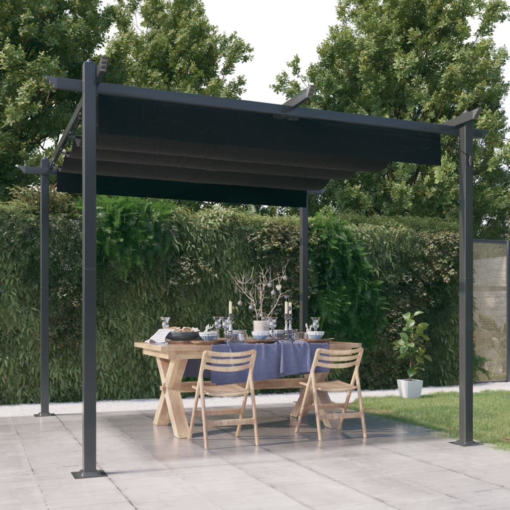vidaXL Pergola with Retractable Roof 3x3 m Anthracite