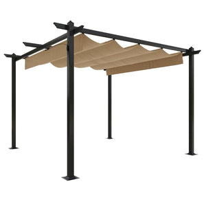 vidaXL Gazebo with Retractable Roof 3x3 m Taupe
