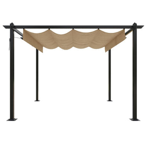 vidaXL Gazebo with Retractable Roof 3x3 m Taupe