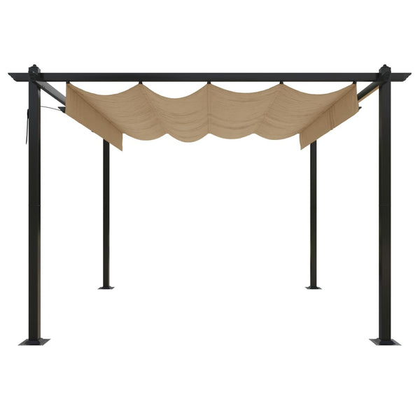 vidaXL Gazebo with Retractable Roof 3x3 m Taupe