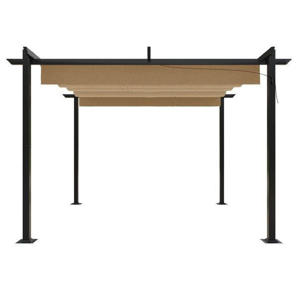 vidaXL Gazebo with Retractable Roof 3x3 m Taupe