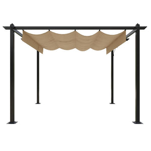 vidaXL Gazebo with Retractable Roof 3x3 m Taupe