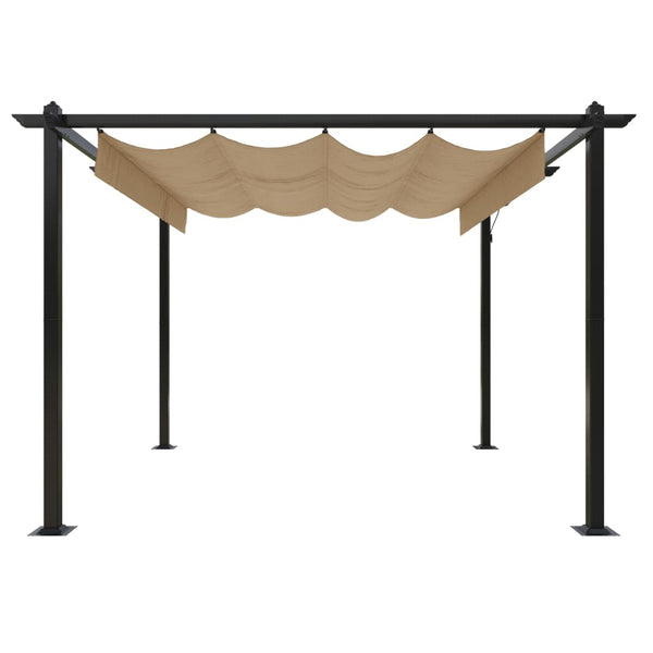 vidaXL Gazebo with Retractable Roof 3x3 m Taupe