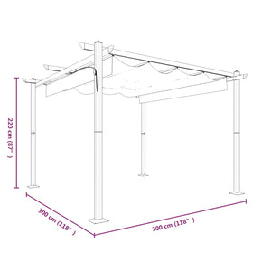 vidaXL Gazebo with Retractable Roof 3x3 m Taupe