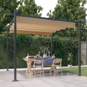 vidaXL Gazebo with Retractable Roof 3x3 m Taupe