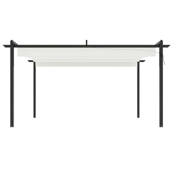 vidaXL Gazebo with Retractable Roof 4x3 m Cream