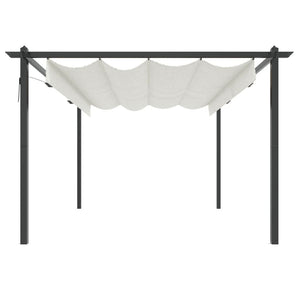 vidaXL Gazebo with Retractable Roof 4x3 m Cream