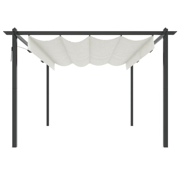 vidaXL Gazebo with Retractable Roof 4x3 m Cream