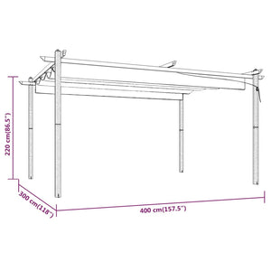 vidaXL Gazebo with Retractable Roof 4x3 m Cream