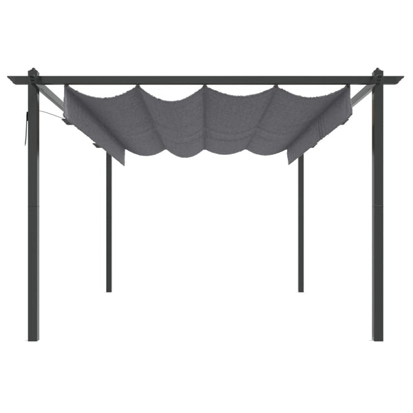 vidaXL Gazebo with Retractable Roof 4x3 m Anthracite
