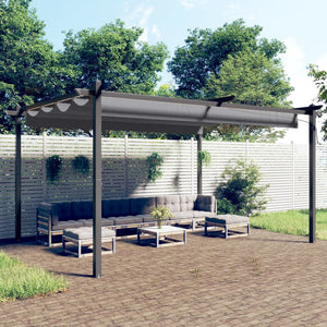 vidaXL Gazebo with Retractable Roof 4x3 m Anthracite