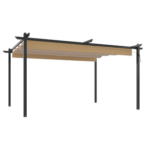 vidaXL Pergola with Retractable Roof 4x3 m Taupe