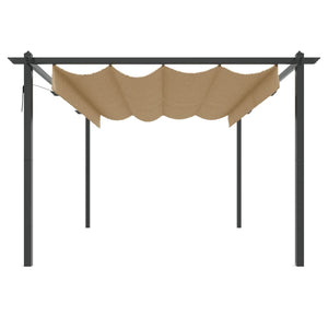vidaXL Pergola with Retractable Roof 4x3 m Taupe