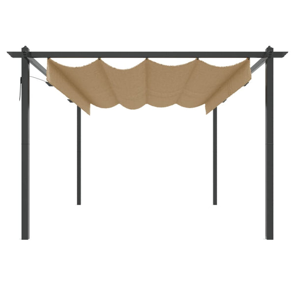 vidaXL Pergola with Retractable Roof 4x3 m Taupe