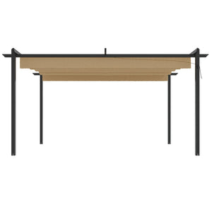 vidaXL Pergola with Retractable Roof 4x3 m Taupe