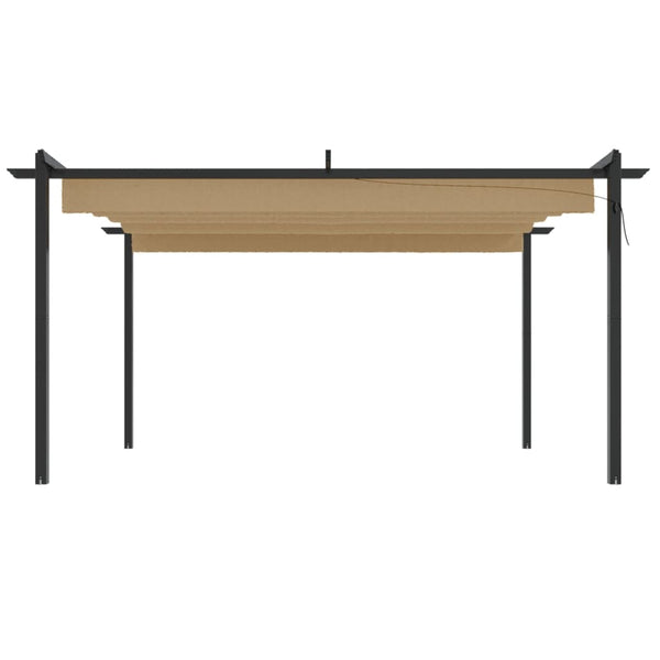 vidaXL Pergola with Retractable Roof 4x3 m Taupe