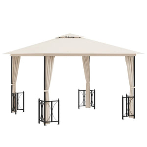 vidaXL Gazebo with Sidewalls & Double Roof 3x3 m Cream