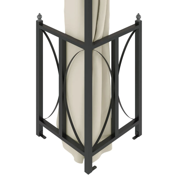 vidaXL Gazebo with Sidewalls & Double Roof 3x3 m Cream