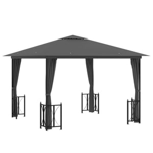 vidaXL Gazebo with Sidewalls & Double Roof 3x3 m Anthracite