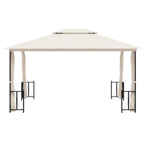 vidaXL Gazebo with Side Walls & Double Roof 3x4 m Cream
