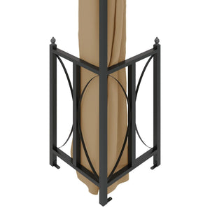 vidaXL Gazebo with Sidewalls & Double Roof 3x4 m Taupe
