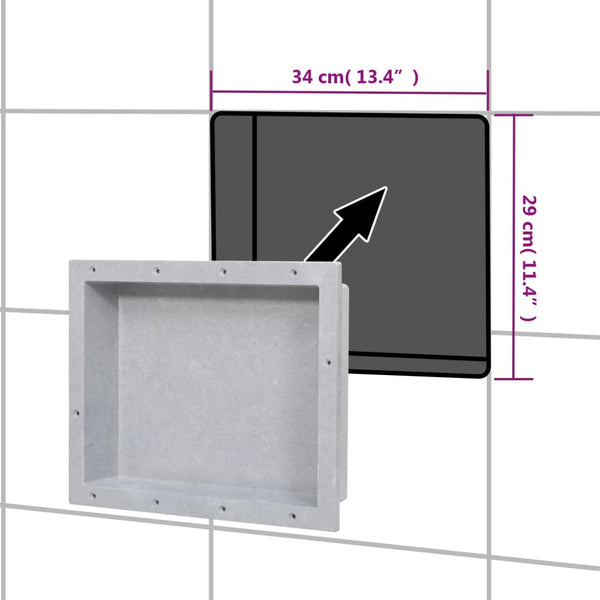 vidaXL Shower Niche Matte Grey 41x51x10 cm