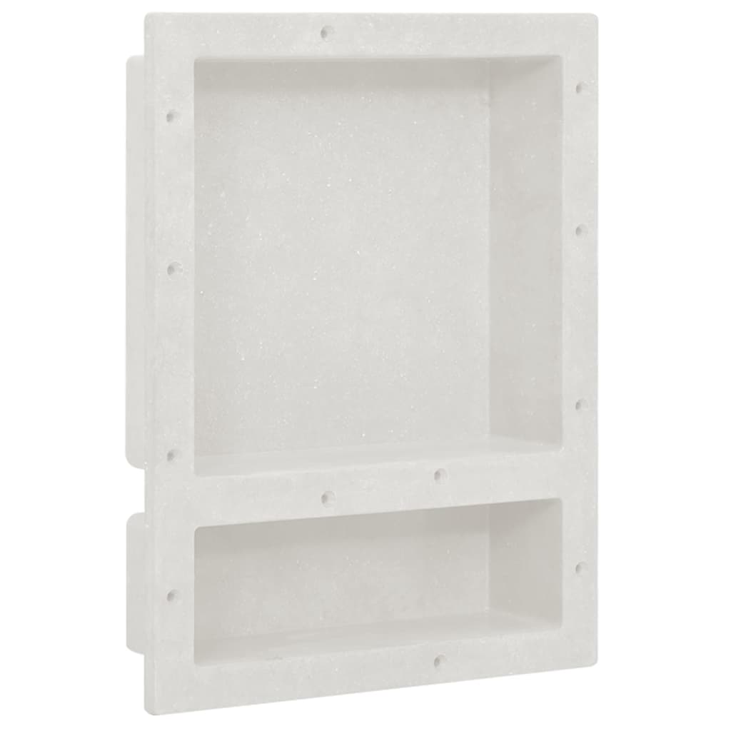 vidaXL Shower Niche with 2 Compartments Matte White 41x51x10 cm