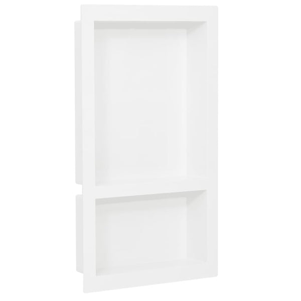 vidaXL Shower Niche with 2 Compartments High Gloss White 41x69x9 cm