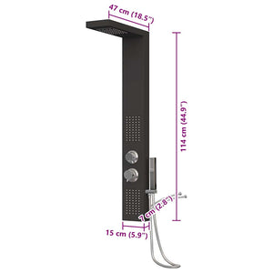 vidaXL Shower Panel System Aluminum Black