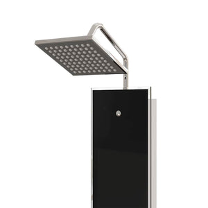 vidaXL Shower Panel Glass 18x45.5x130 cm Black