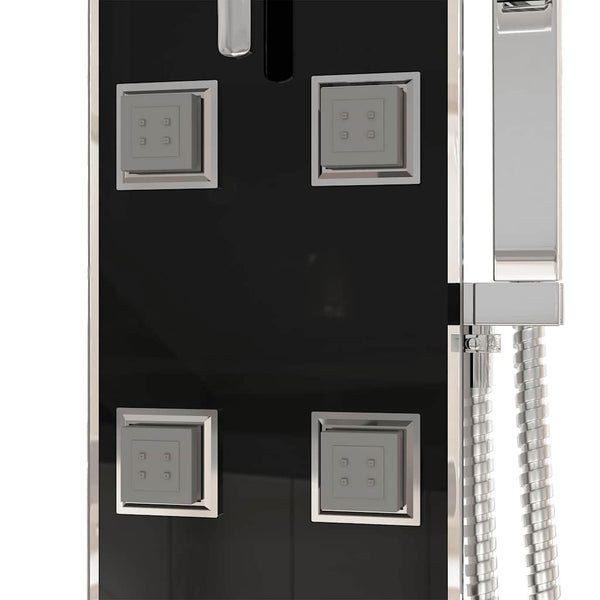 vidaXL Shower Panel Glass 18x45.5x130 cm Black