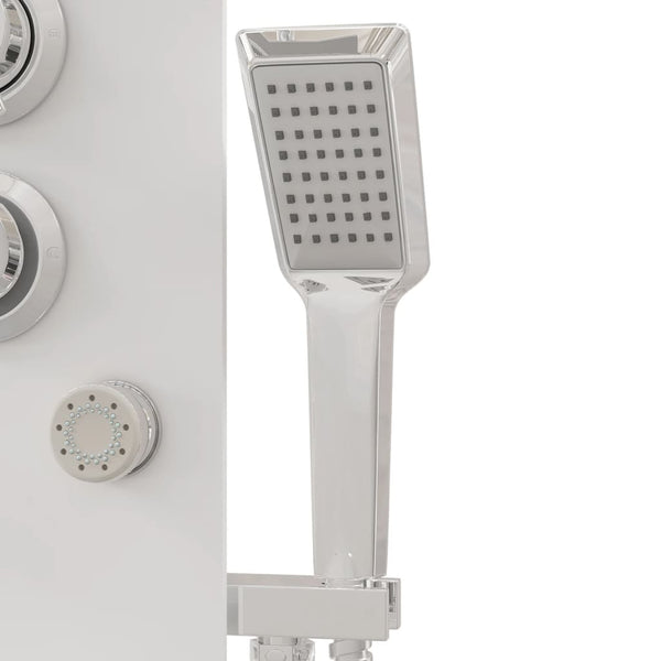 vidaXL Shower Panel Glass 25x47.5x130 cm White
