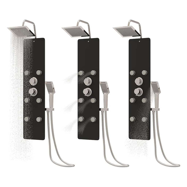 vidaXL Shower Panel Glass 25x47.5x130 cm Black