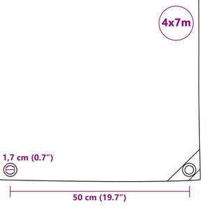 vidaXL Tarpaulin 650 g/m² 4x7 m
