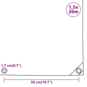 vidaXL Tarpaulin 650 gsm 1.5x20 m