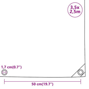 vidaXL Tarpaulin 650 g/m² 3.5x2.5 m Black