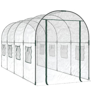 vidaXL Greenhouse Transparent 160x400x190 cm PVC & Steel