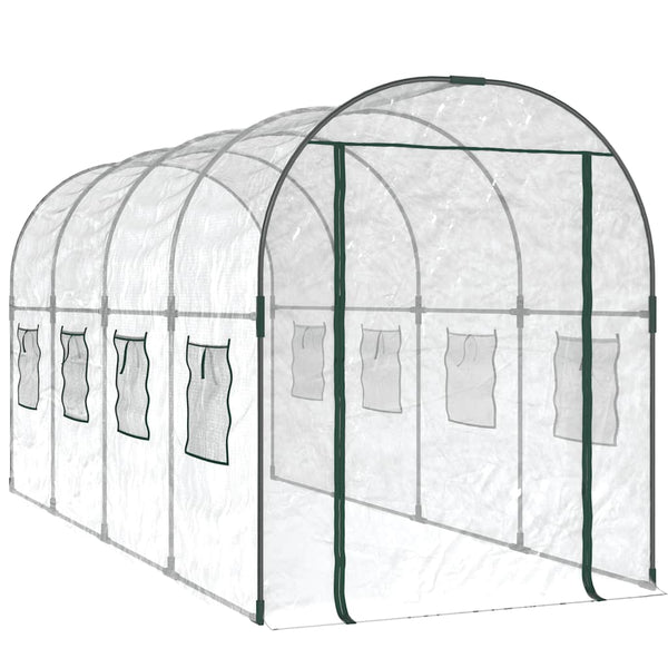 vidaXL Greenhouse Transparent 160x400x190 cm PVC & Steel