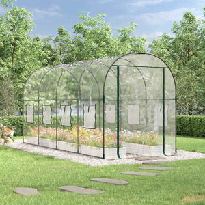 vidaXL Greenhouse Transparent 160x400x190 cm PVC & Steel
