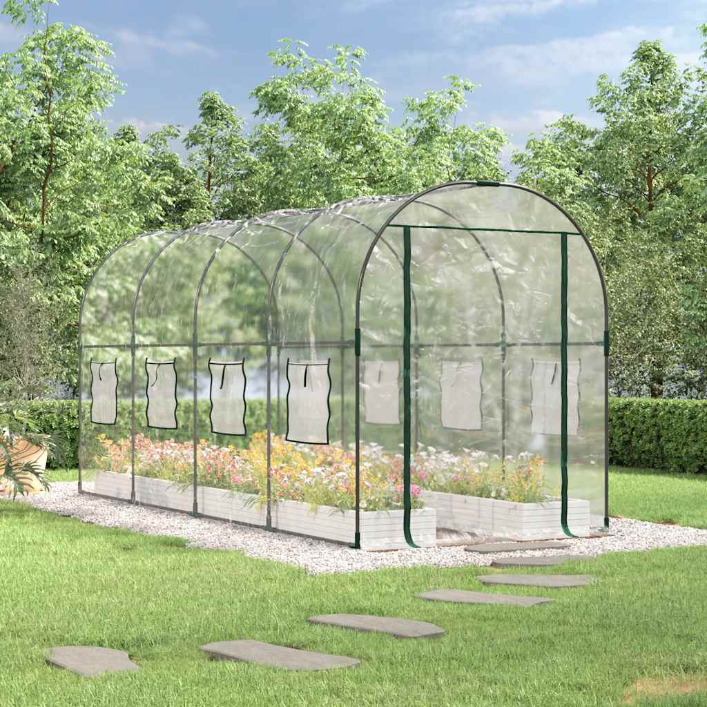vidaXL Greenhouse Transparent 160x400x190 cm PVC & Steel