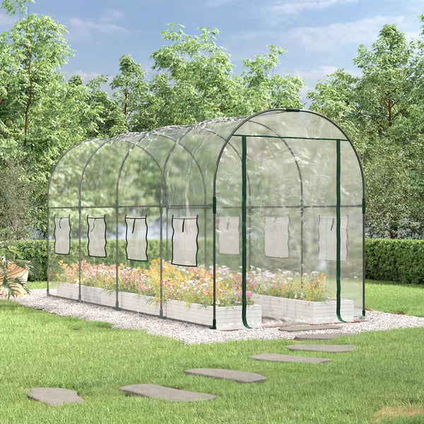 vidaXL Greenhouse Transparent 160x400x190 cm PVC & Steel