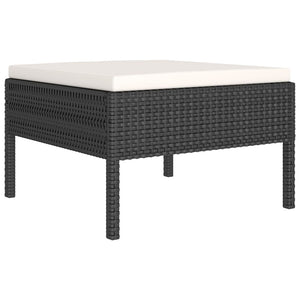 vidaXL 5-Piece Garden Lounge Set with Cushions Poly Rattan Black