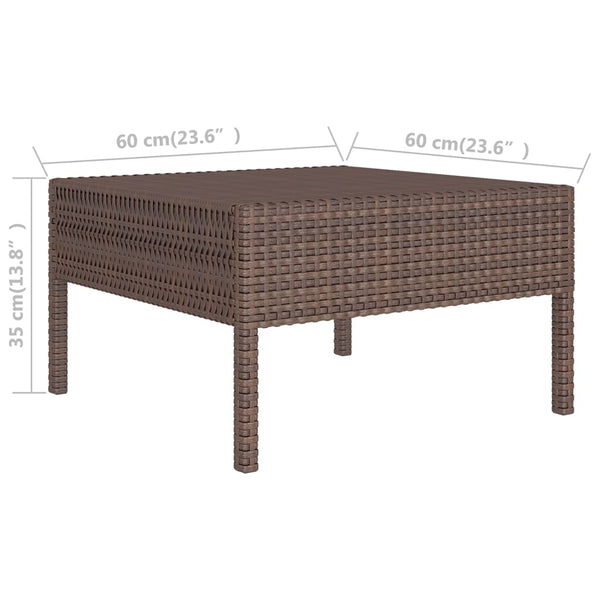 vidaXL 6-Piece Garden Lounge Set with Cushions Poly Rattan Brown