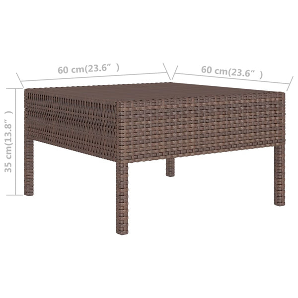 vidaXL 8-piece Garden Lounge Set with Cushions Poly Rattan Brown