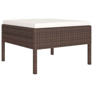 vidaXL 7-piece Garden Lounge Set with Cushions Poly Rattan Brown