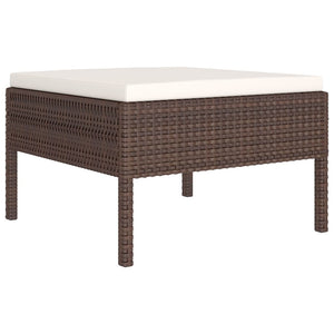 vidaXL 8-piece Garden Lounge Set with Cushions Poly Rattan Brown